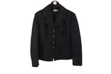 vintage GIANNI VERSACE authentic Blazer black Jacket long sleeve retro style Size D42 made in Italy 90s 80s luxury outfit button up designer