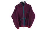 Vintage Helly Hansen Fleece Full Zip Small purple 90s retro style winter sweater