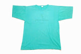 vintage YVES SAINT LAURENT blue embroidery big logo t-shirt Size mens M/L rare retro outfit hipster clothing rave luxury streetwear 90s tee