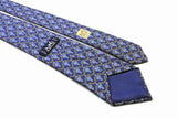 vintage HERMES mens Blue 100% silk Tie made in France necktie 716 FA retro rare beautiful pattern print suit blue luxury gift for men's wear