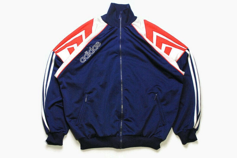 Vintage rare adidas shops jacket 90s red blue