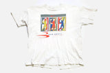 vintage NIKE Bob Brett Tennis Camp big logo authentic T-Shirt gray cotton athletic tee retro 90s 80s rare Size L sport outfit top style USA