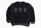 vintage CARLO COLUCCI authentic sweater cotton black gray Size L rare retro men's clothing hipster 90s 80s cardigan sweatshirt Germany style