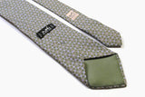 vintage HERMES green 100% silk Tie made in France geometric print necktie 7884 MA retro rare beautiful pattern luxury gift men 90s cravatte