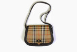 vintage BURBERRYS nova check Bag women's Shoulders Bag handbag rare retro real leather classic logo 90's 80's made in England beige brown