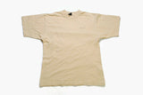 vintage NIKE small logo authentic T-Shirt beige cotton athletic tee retro 90s rare Size S sport outfit top rave hip hop style basic outfit