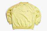 vintage LACOSTE Chemise Rugby style t-shirt authentic cotton sweatshirt Yellow rare retro men's hipster 90s button cardigan made in France