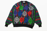 vintage CARLO COLUCCI authentic sweater knit wear knitted Size XL rare retro men clothing hipster 90s 80s acid jumper cardigan sweatshirt