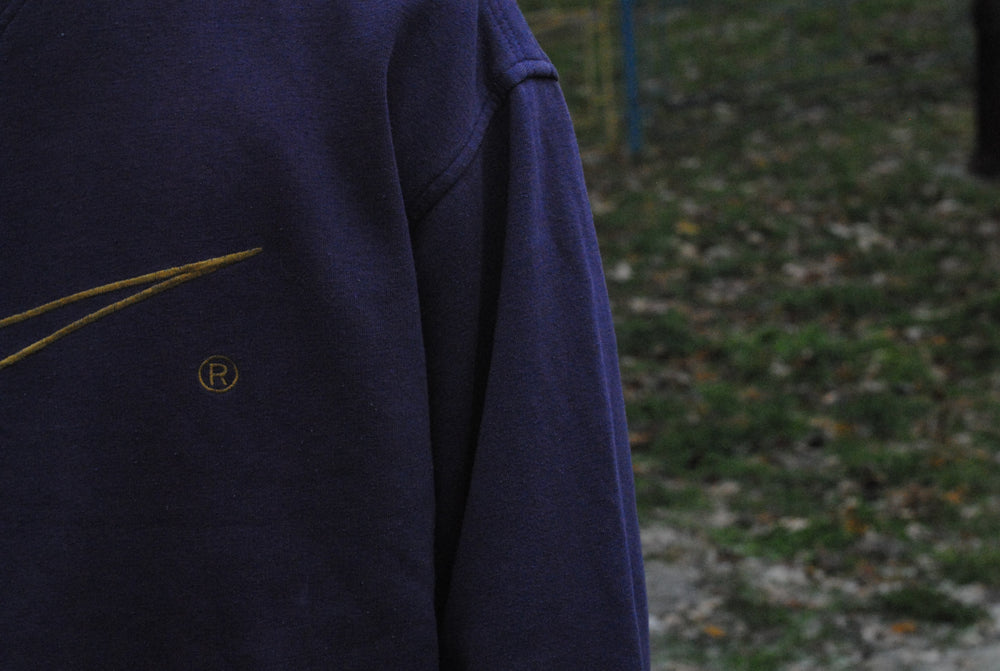 vintage nike purple big gold swoosh logo sweatshirt 90's