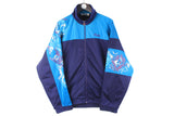 Vintage Fila Track Jacket Large blue full zip 90s retro sport style light wear windbreaker made in Italy classic abstract pattern jacket