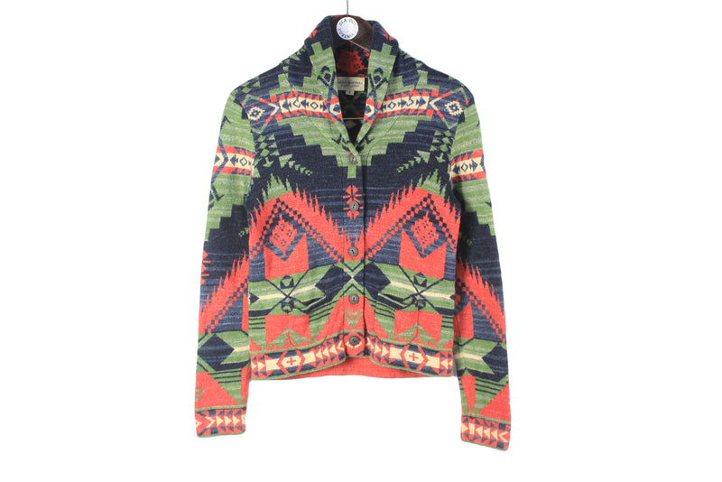 Vintage Denim & Supply by Ralph Lauren Cardigan Women’s Small abstract pattern sweater authentic 00s luxury style cardigan