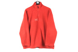 Vintage DKNY Fleece 1/4 Zip Women’s Large red big logo 90s retro sport style sweater