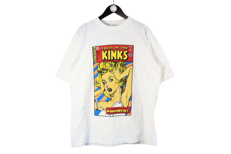 Vintage The Kinks 1993 Phobia Tour T-Shirt XLarge white retro UK rock music merch authentic 90s shirt