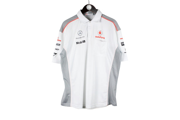 Vintage Vodafone McLaren Mercedes Polo T-Shirt XXLarge