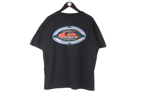Vintage Quiksilver T-Shirt Medium made in USA black big logo 90s retro surfing shirt 