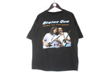 Vintage Status Quo 1991 "Rock 'Til You Drop" T-Shirt Large black music USA style oversized 90s merch shirt