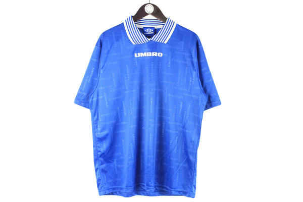 Vintage Umbro T-Shirt Large blue 90s retro sport style jersey football classic 
