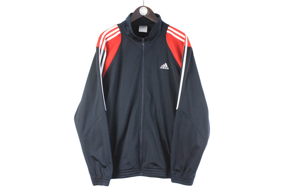 Vintage Adidas Tracksuit Large blue red 90s retro sport style track jacket and pants athletic suit