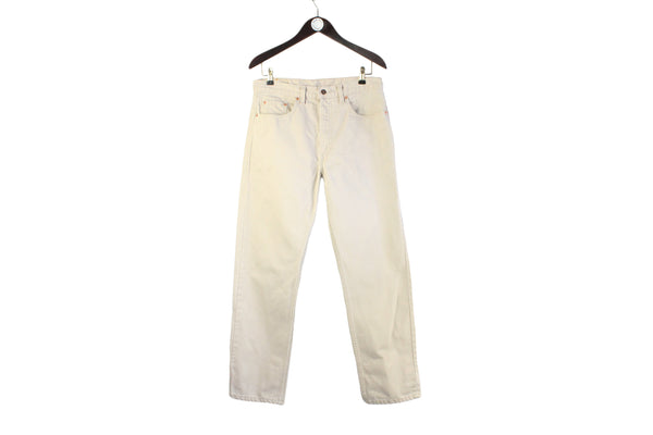 Vintage Levi’s 615 Jeans W 34 L 30 beige 90s retro USA work wear pants denim 