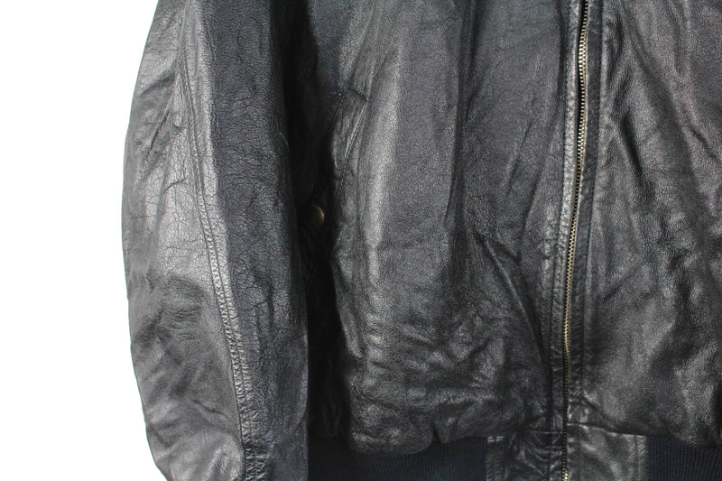 Vintage Adidas Equipment Leather Jacket Large