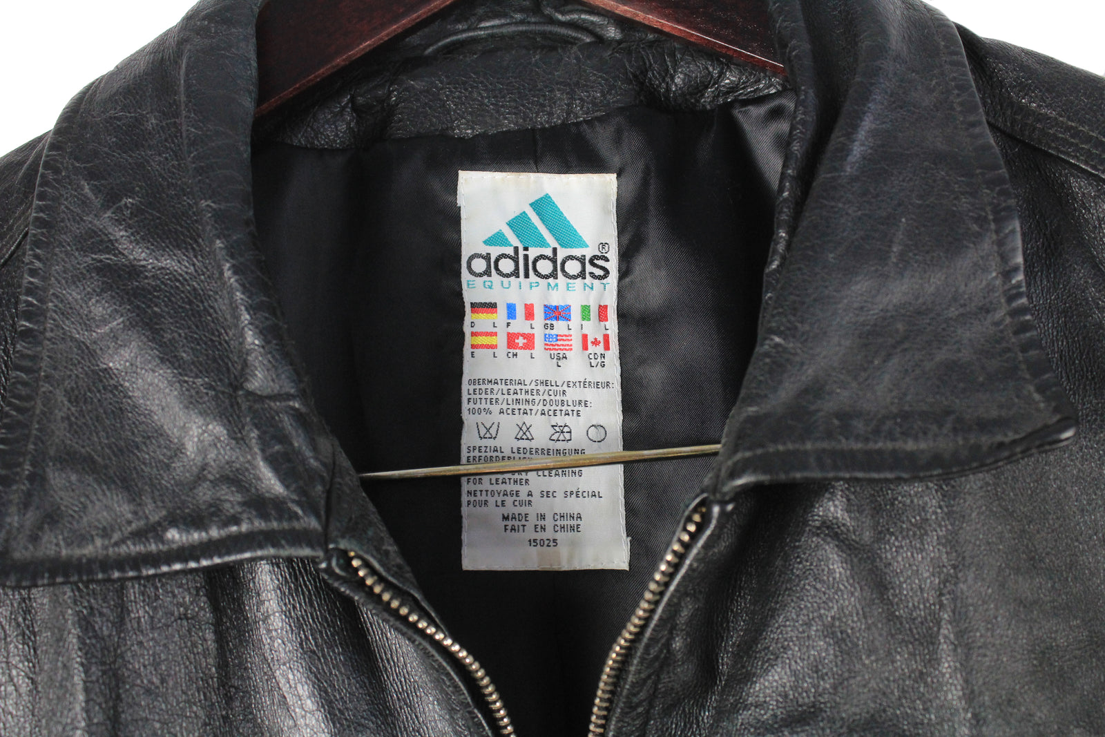 Vintage Adidas Equipment Leather Jacket Large – dla dushy