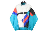 Vintage Adidas Tracksuit Large blue white multicolor 90s retro track pants sport jacket windbreaker 90s suit