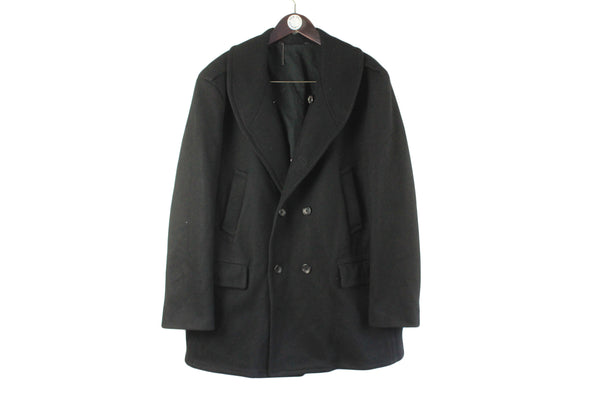 Nicole Farhi Coat Women's 46 black authentic heavy wool coat jacket