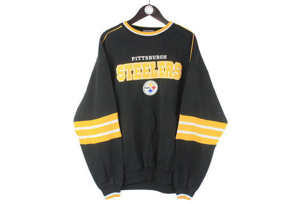 Vintage Pittsburgh Steelers Lee Sweatshirt XLarge black big logo NFL football sport style crewneck jumper 90s