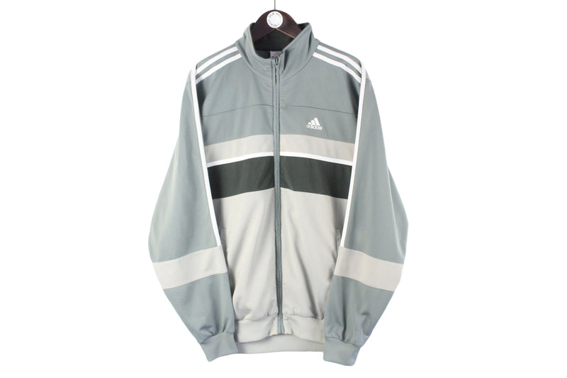Vintage Adidas Tracksuit Large gray 90s retro sport style windbreaker track jacket and pants sport style 
