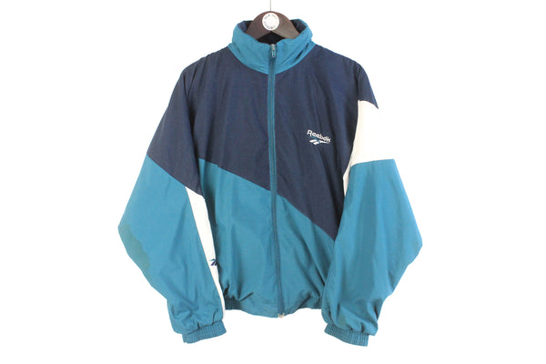 Vintage Reebok Tracksuit Bootleg Women’s Medium blue jacket and pants 90s retro sport style suit