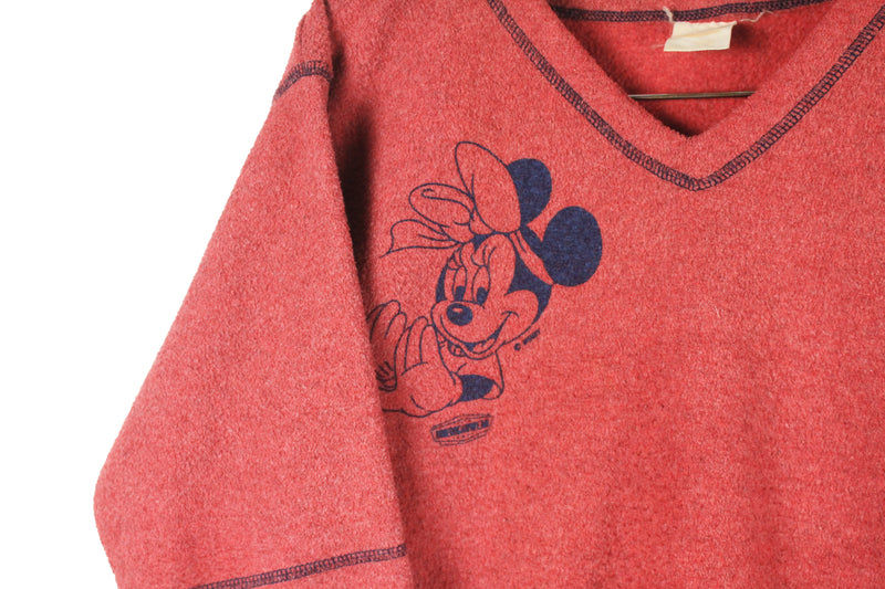 Vintage Minnie Mouse Fleece 3/4 Sleeve Women's Small