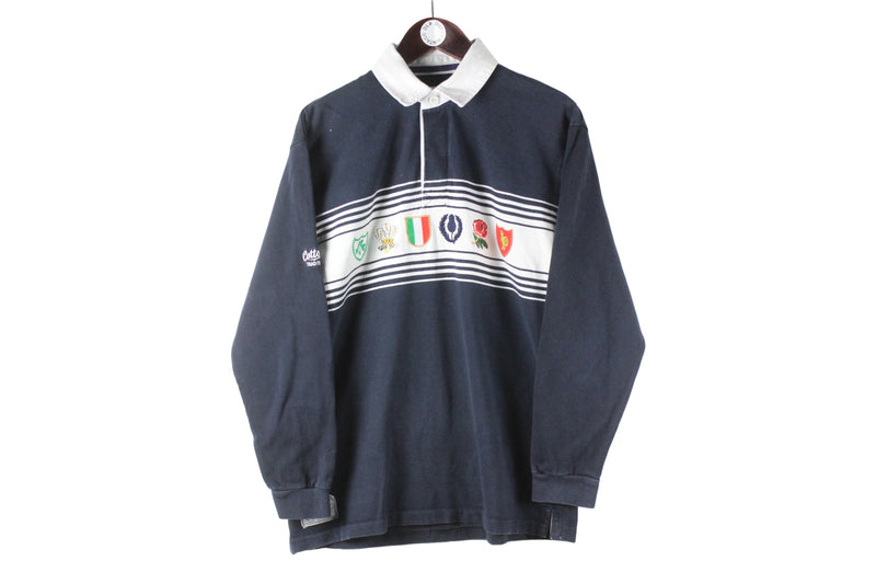 Vintage Six Nations Cotton Traders Rugby Shirt Medium