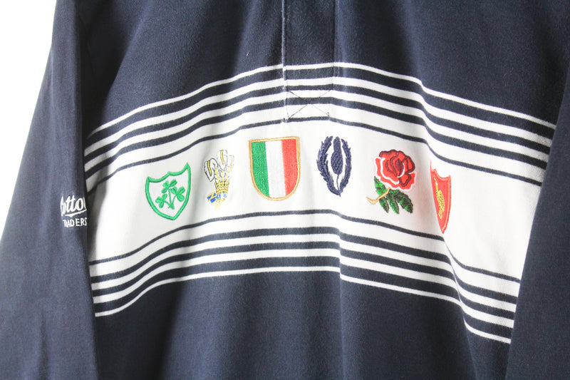 Vintage Six Nations Cotton Traders Rugby Shirt Medium