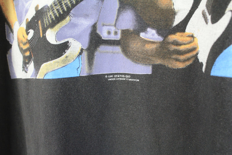 Vintage Status Quo 1991 "Rock 'Til You Drop" T-Shirt Large