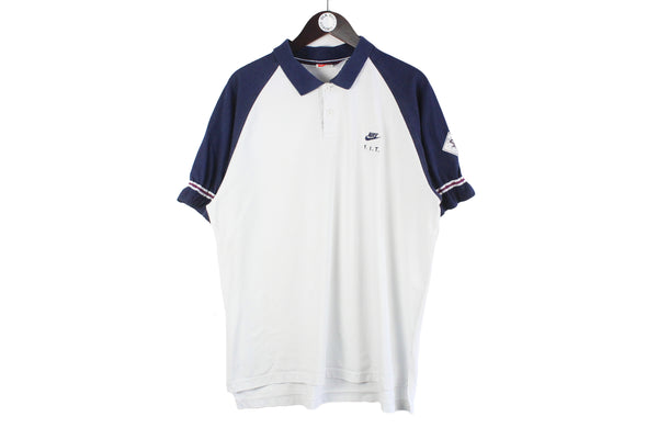 Vintage Nike Supreme Court Polo T-Shirt XLarge tennis style 90s retro authentic small logo oversized shirt