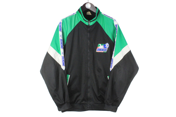 Vintage France 98 World Cup Snickers Track Jacket Large black green big logo 90s retro football windbreaker 1998 mondial 
