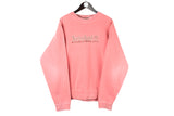 Vintage Timberland Sweatshirt XLarge crewneck 90s retro sport style pink big logo crewneck jumper USA brand