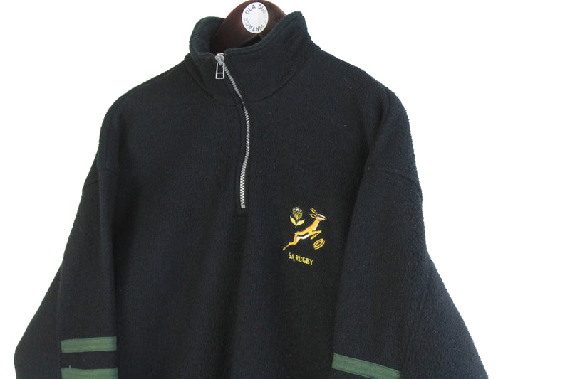 Vintage South Africa Rugby Fleece 1/4 Zip Large