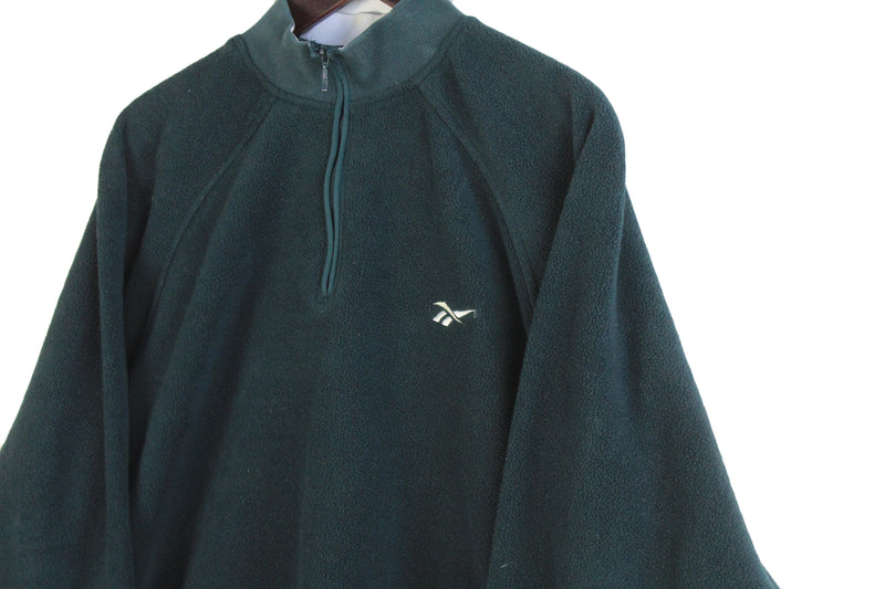 Vintage Reebok Fleece 1/4 Zip Cropped Women's XLarge