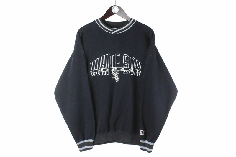 Vintage Chicago White Sox Starter Sweatshirt Large big logo black embroidery MLB USA baseball crewneck jumper  90s