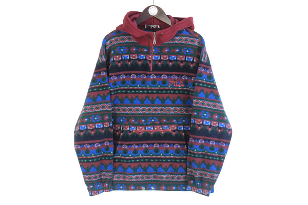 Vintage Fila Fleece Hoodie 1/4 Zip Medium / Large