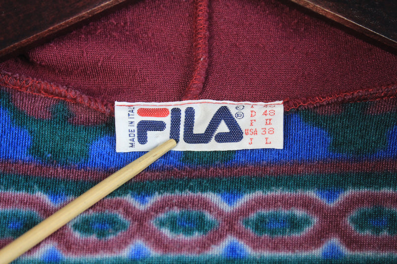 Vintage Fila Fleece Hoodie 1/4 Zip Medium / Large
