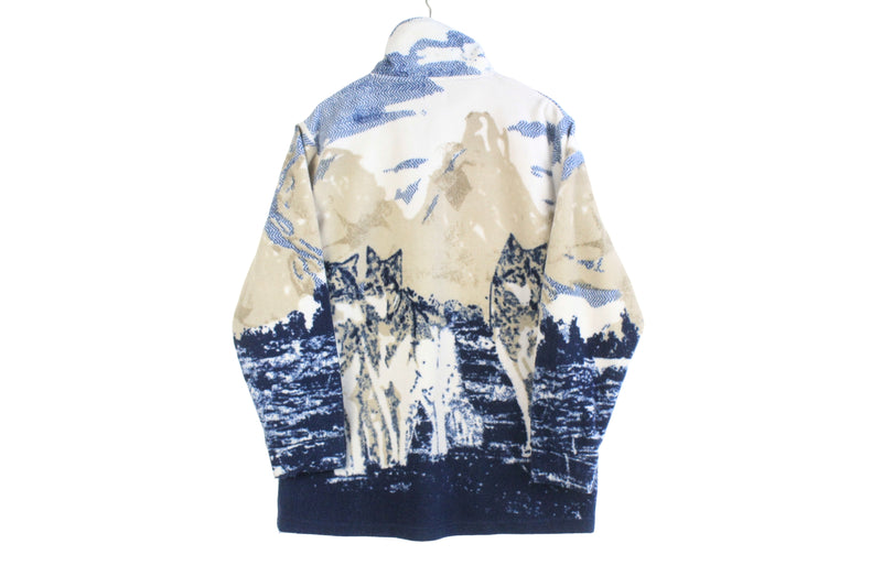 Vintage Wolf Fleece Full Zip Women's Medium