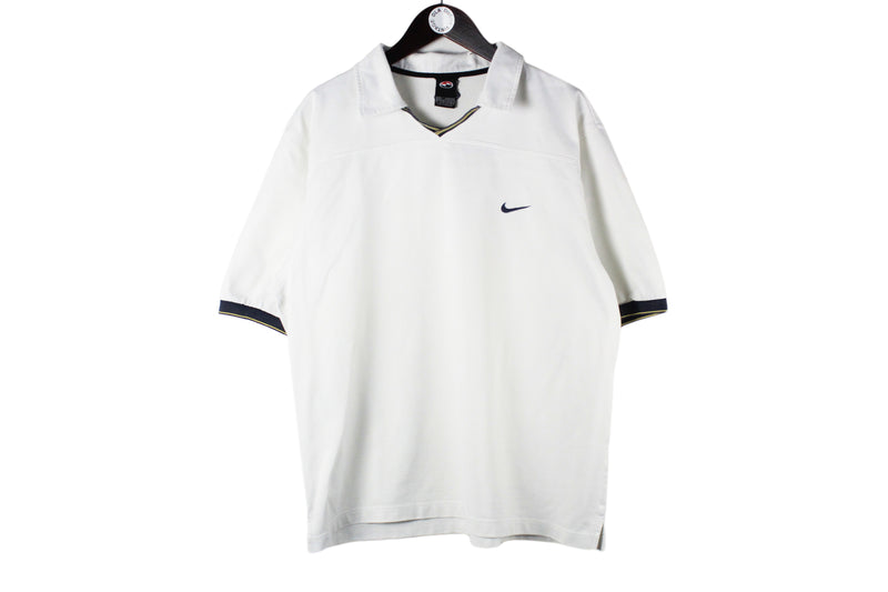 Vintage Nike Polo T-Shirt XLarge small logo cotton oversized 90s retro sport style shirts
