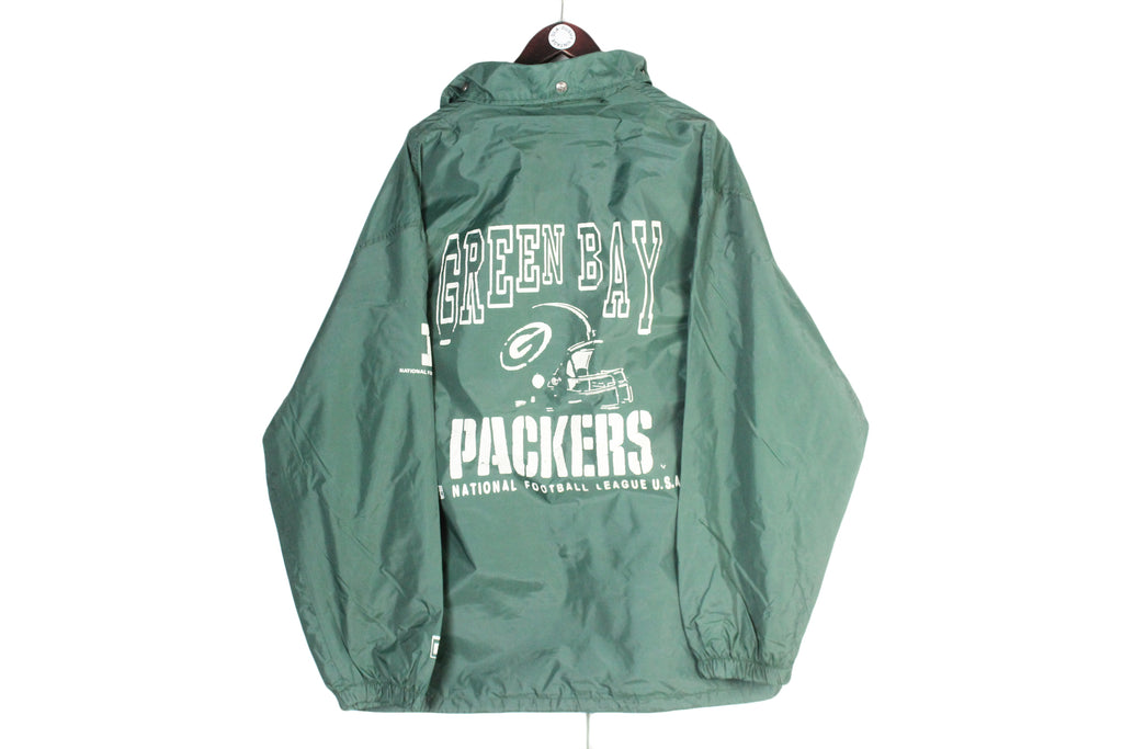 NFL Packers ナイロンジャケット Vintage Green Bay Packers Jacket XLarge / XXLarge – dla dushy