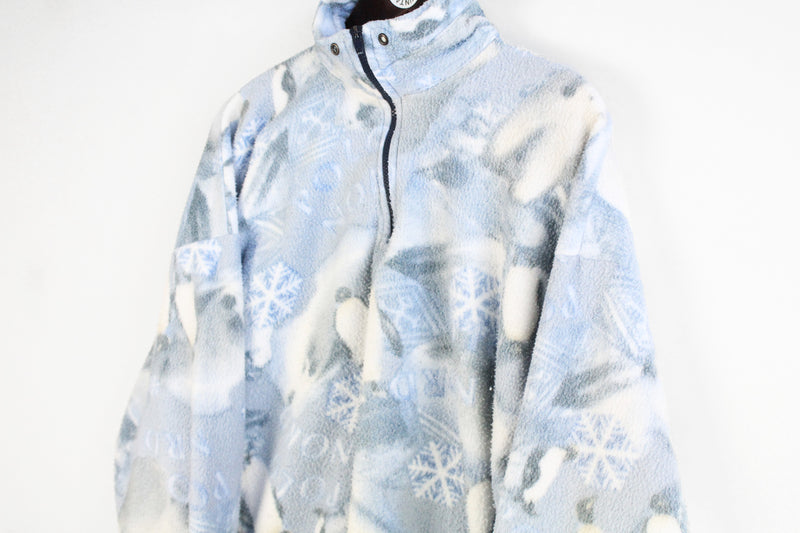 Vintage Penguins Fleece 1/4 Zip Women's Large