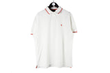Vintage Ferrari Polo T-Shirt XXLarge white 90s retro sport style cotton small logo shirt Formula 1 team F1 racing shirt