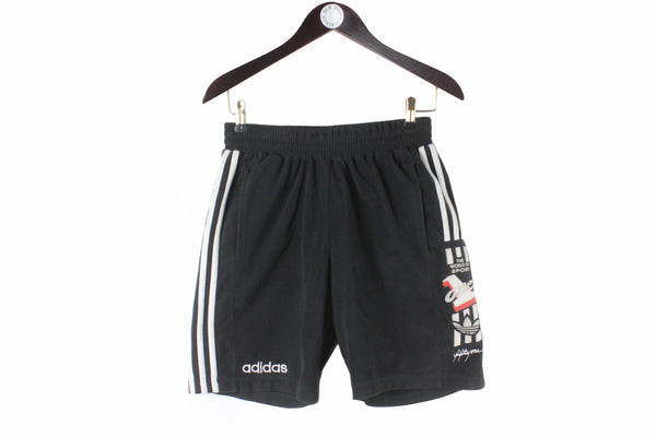 Vintage Adidas Shorts Small Fifty One 90s retro trousers sport style authentic black big logo basketball 