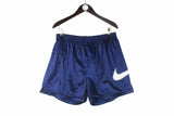 Vintage Nike Shorts Large navy blue 90s retro big logo sport style swoosh