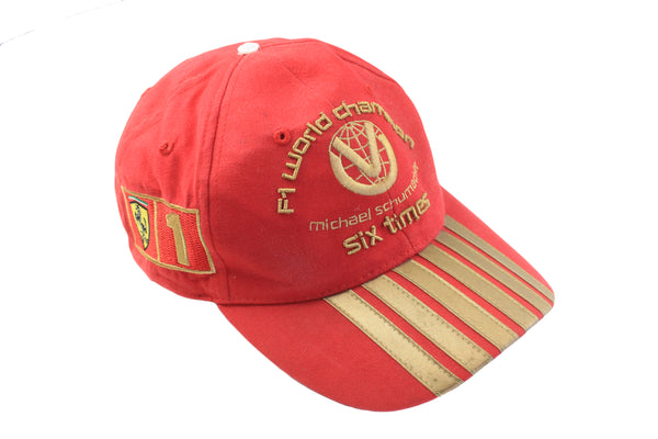 Vintage Ferrari Michael Schumacher Cap 6 times champions 90s retro authentic red hat